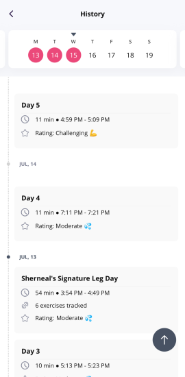Activity history